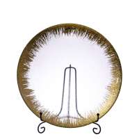 Amazon Hot Sale Cheap 13 inch Glass Gold Rim Charger Plate For Wedding